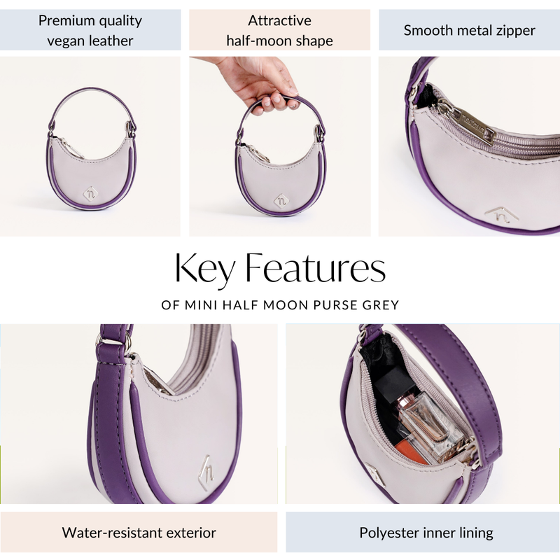 Mini Half Moon Bag White