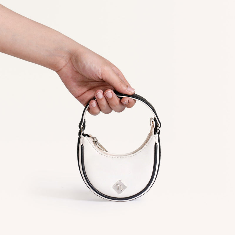 Mini Half Moon Bag White