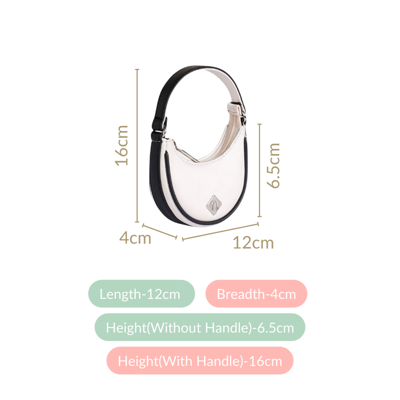 Mini Half Moon Bag White