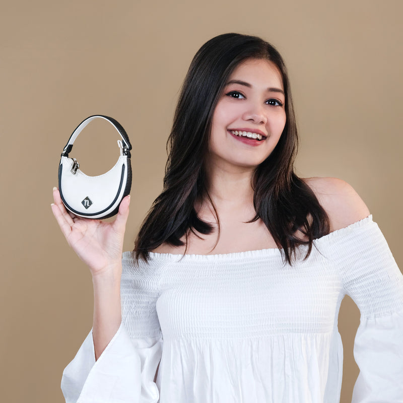 Mini Half Moon Bag White