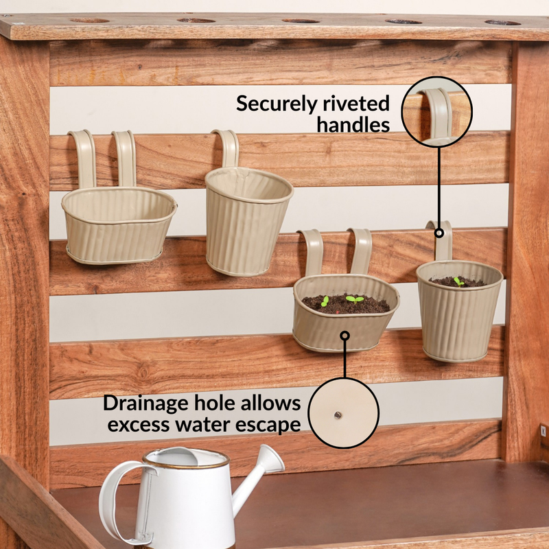 Mini Hanging Planter Set Of 4 Taupe