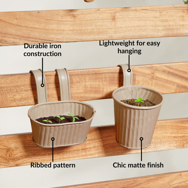 Mini Hanging Planter Set Of 4 Taupe