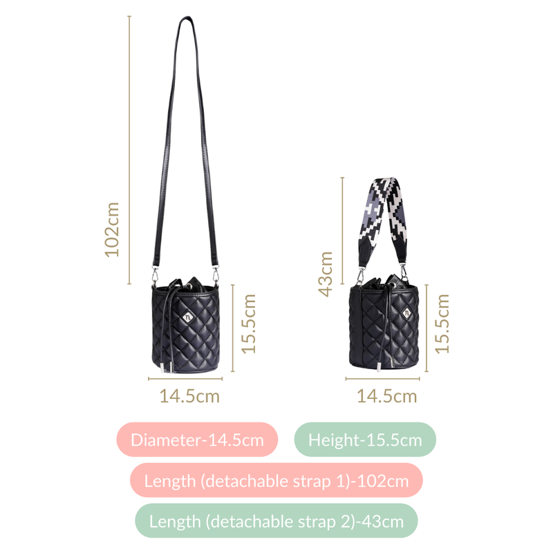 Quilted Bucket Bag Black