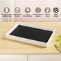 Minimalist Organiser Tray With Faux Leather Base Black White