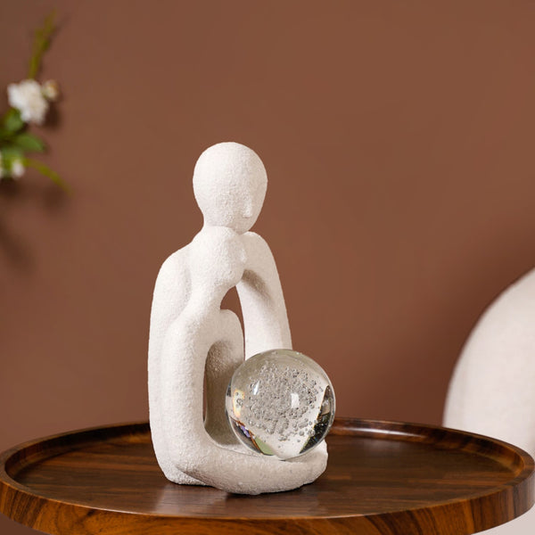 Couple Sculpture With Crystal Ball