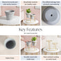 Minimalist Grey Planters Pair With Gold Stand