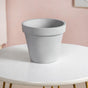 Minimalist Grey Planters Pair With Gold Stand