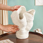 Minimalist Neutral Ribbed Table Vase