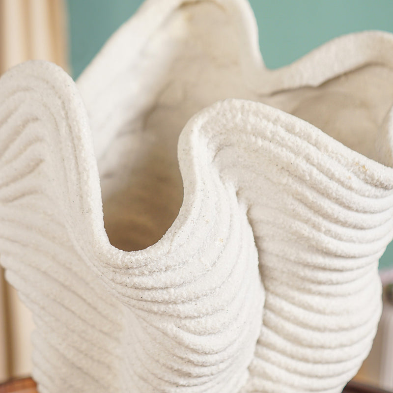 Minimalist Neutral Ribbed Table Vase