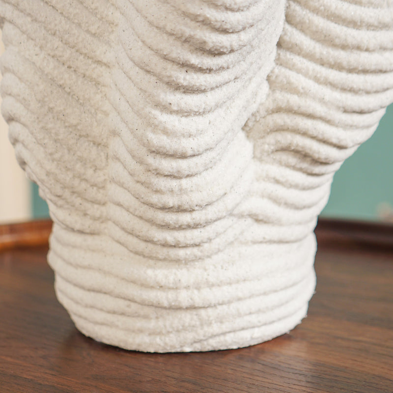 Minimalist Neutral Ribbed Table Vase