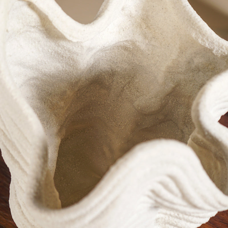 Minimalist Neutral Ribbed Table Vase