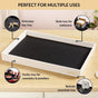Minimalist Organiser Tray With Faux Leather Base Black White