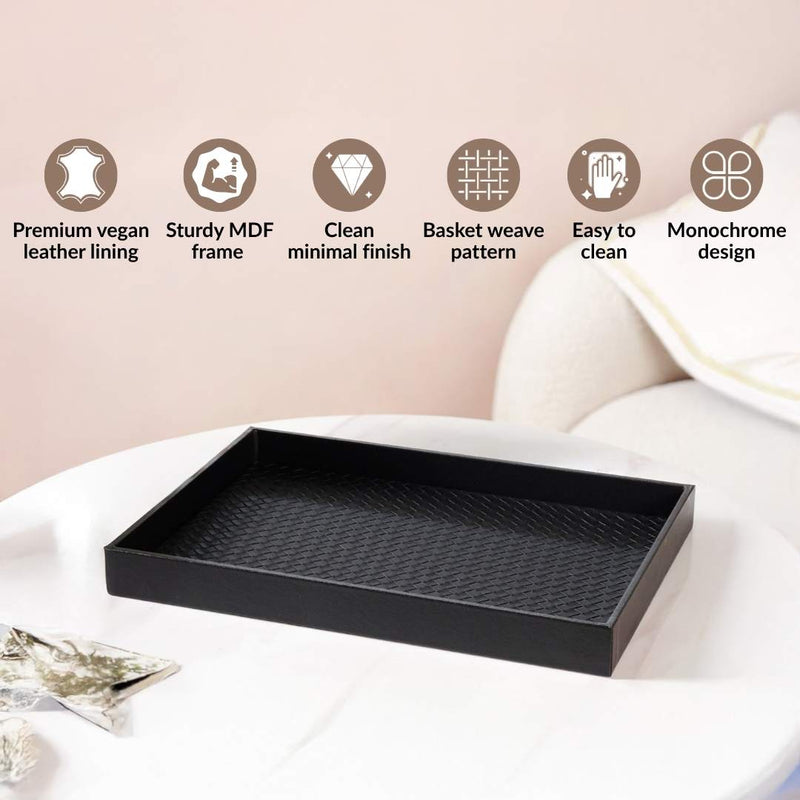 Minimalist Rectangle Organiser Tray Black