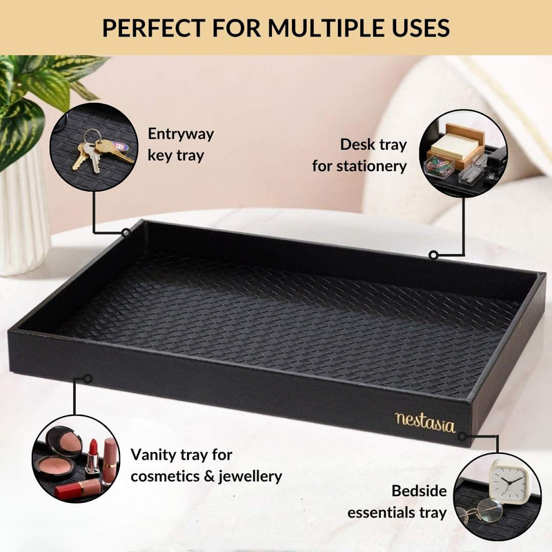 Minimalist Rectangle Organiser Tray Black