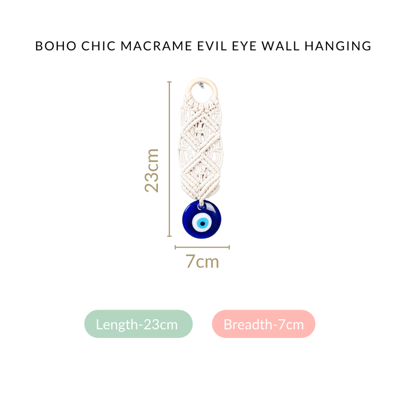 Boho Chic Macrame Evil Eye Wall Hanging