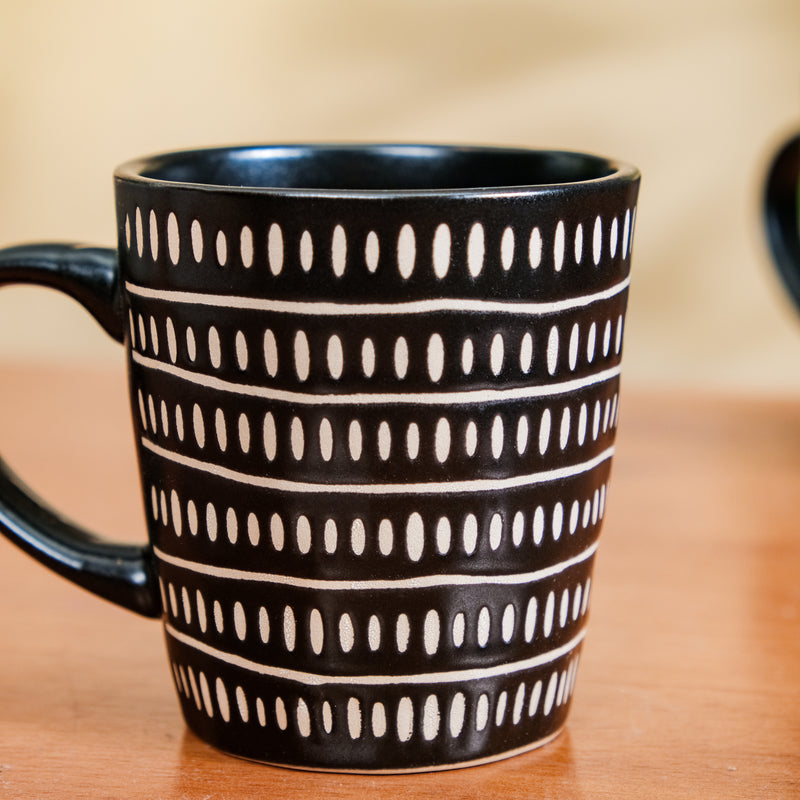 GeoTribe Print Ceramic Coffee Mug Set Of 6 275ml