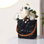 Ceramic Bag Shaped Mini Vase With Handle Black- Ceramic basket, black basket, storage basket, basket for organizing, home storage basket