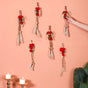 Set Of 6 Mini Floral Wall Hangings With Tassels