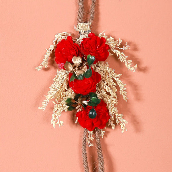 Set Of 6 Mini Floral Wall Hangings With Tassels