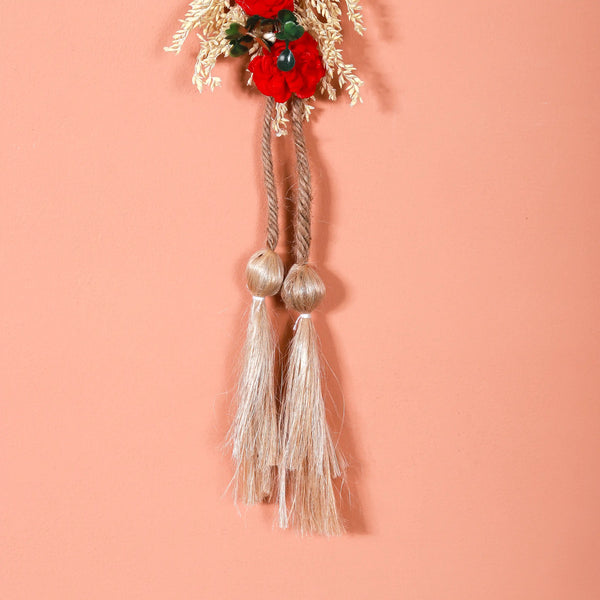 Set Of 6 Mini Floral Wall Hangings With Tassels