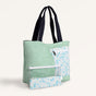Mint Meadow Canvas Tote Bag With Pouch