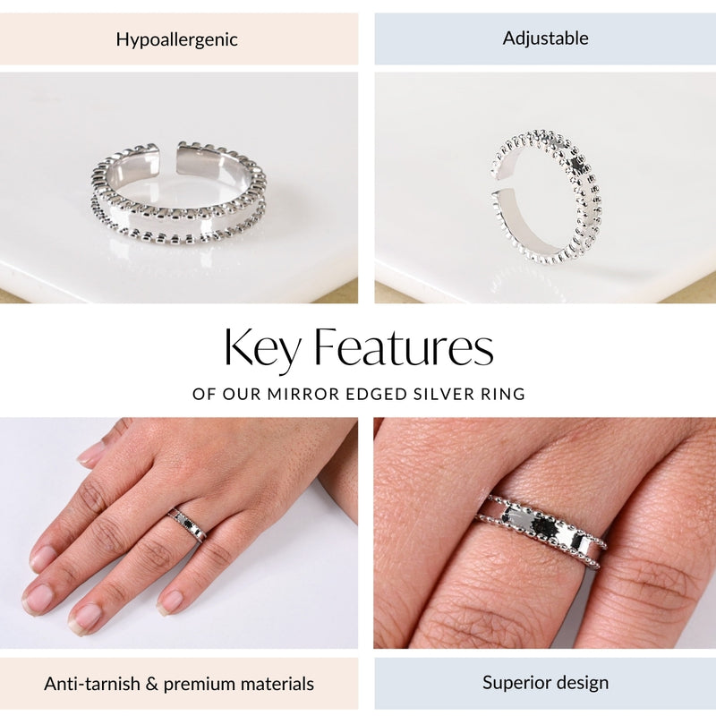 Mirror Edged Silver Ring