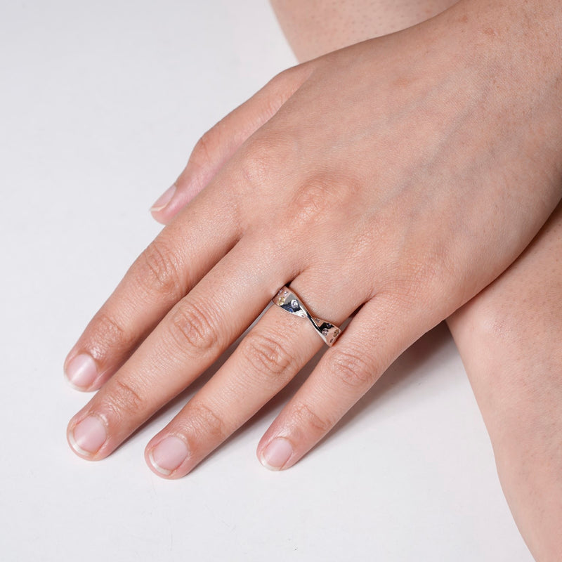 Mobius Strip Gem Studded Ring