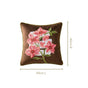 Mocha Blossom Embroidered Velvet Cushion Cover 40x40cm