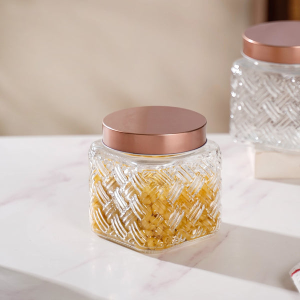 Airtight Storage Jars Set Of 4 Basket Weave 1200ml