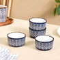 Baroque Ceramic Snack Bowl Set Of 4 Navy 200ml