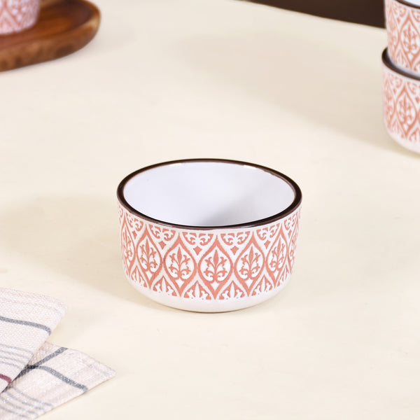 Baroque Ceramic Small Bowl Set Of 4 Pink 200ml