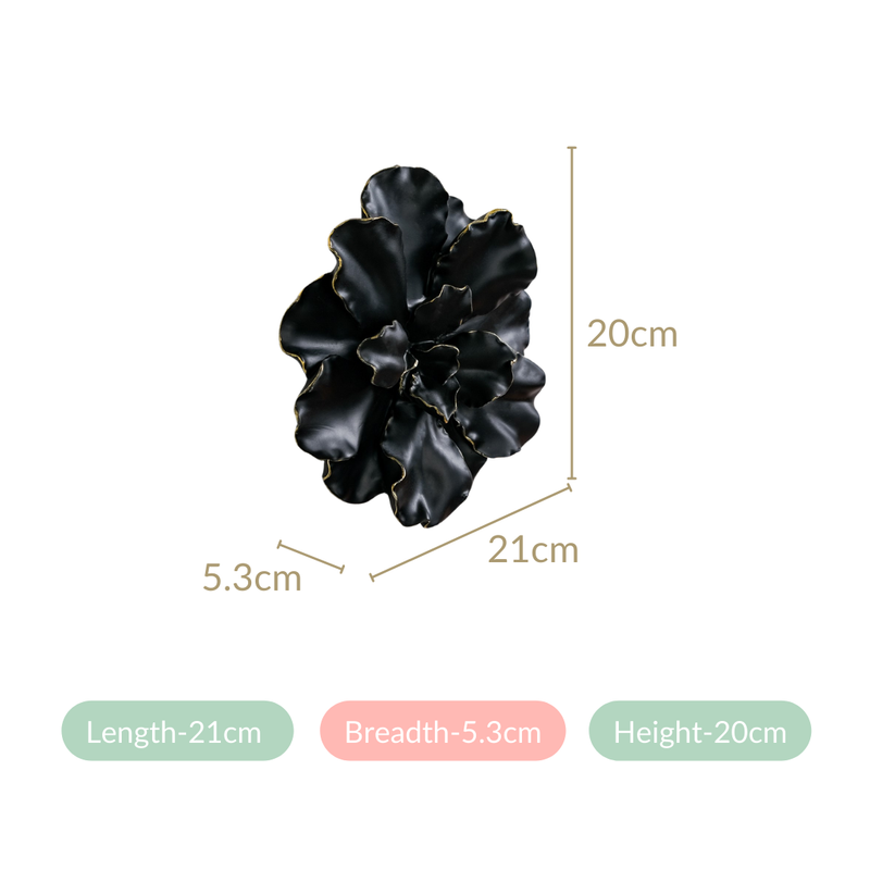 Black Gold Carnation Flower Wall Decor- Flower wall decor, wall decor, wall art, wall mirror, artificial flower decor