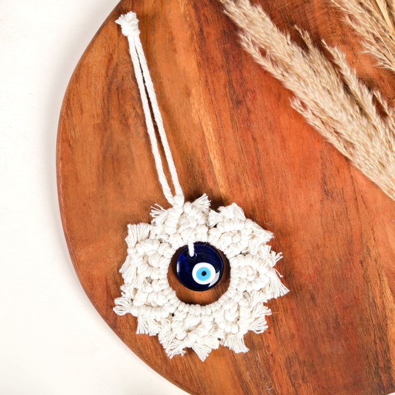 Bohemian Macrame Evil Eye Wall Hanging Set Of 3- Evil eye wall art, wall art for home, wall hanging, evil eye home decor