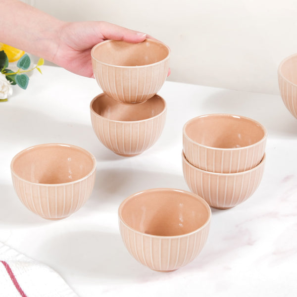 Costola Ceramic Small Bowl Set Of 6 250ml