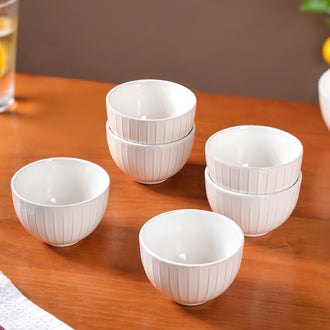 Costola Small Bowl White Set Of 6 250ml