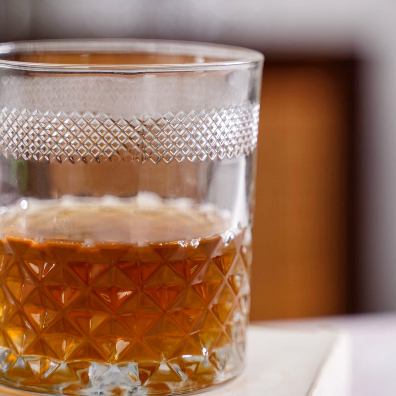 Modern Diamond Embossed Scotch Glass Set Of 6 350ml