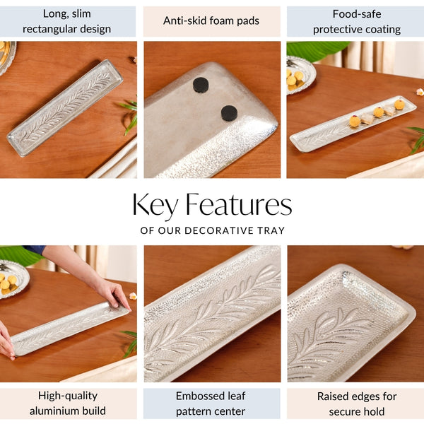 Royalcore Embossed Decorative Long Tray