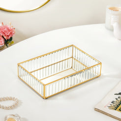 Modern Gold Bordered Decorative Tray Small