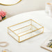 Modern Gold Bordered Decorative Tray Small