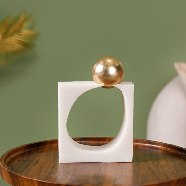 Modern Gold Orb Sculpture