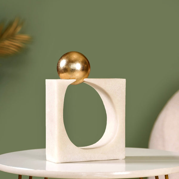 Modern Gold Orb Sculpture