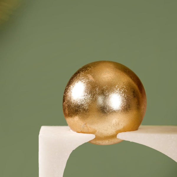 Modern Gold Orb Sculpture