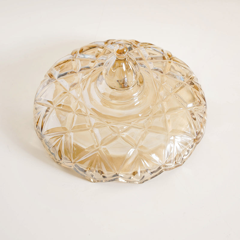 Luxury Glass Bowl Set With 360° Rotating Metal Stand