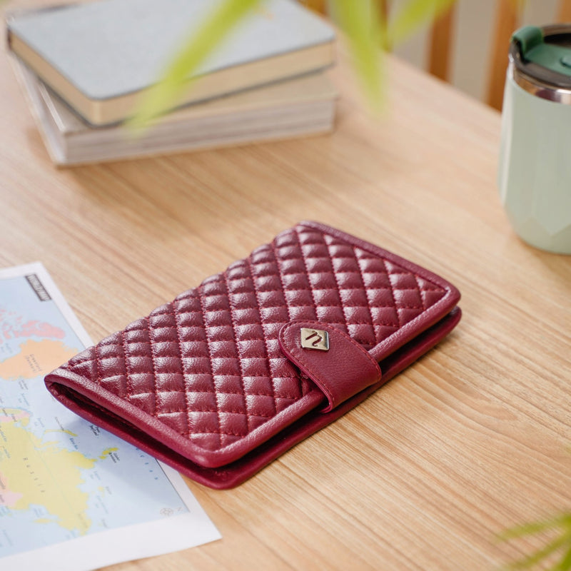 Maroon Travel Passport Wallet