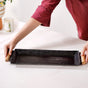 Matte Black Rectangular Metal Serving Tray 19x6 Inch