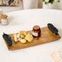 Black Leaf Decorative Wooden Tray 15x7 Inch