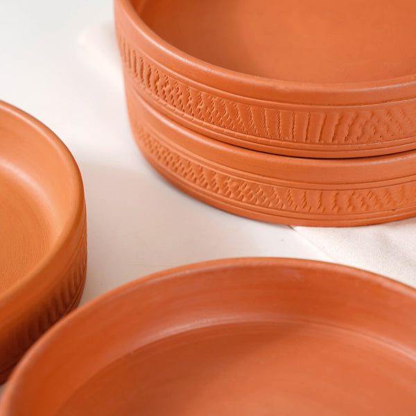 Terracotta Deep Dish Snack Plates 7 Inch Set Of 4