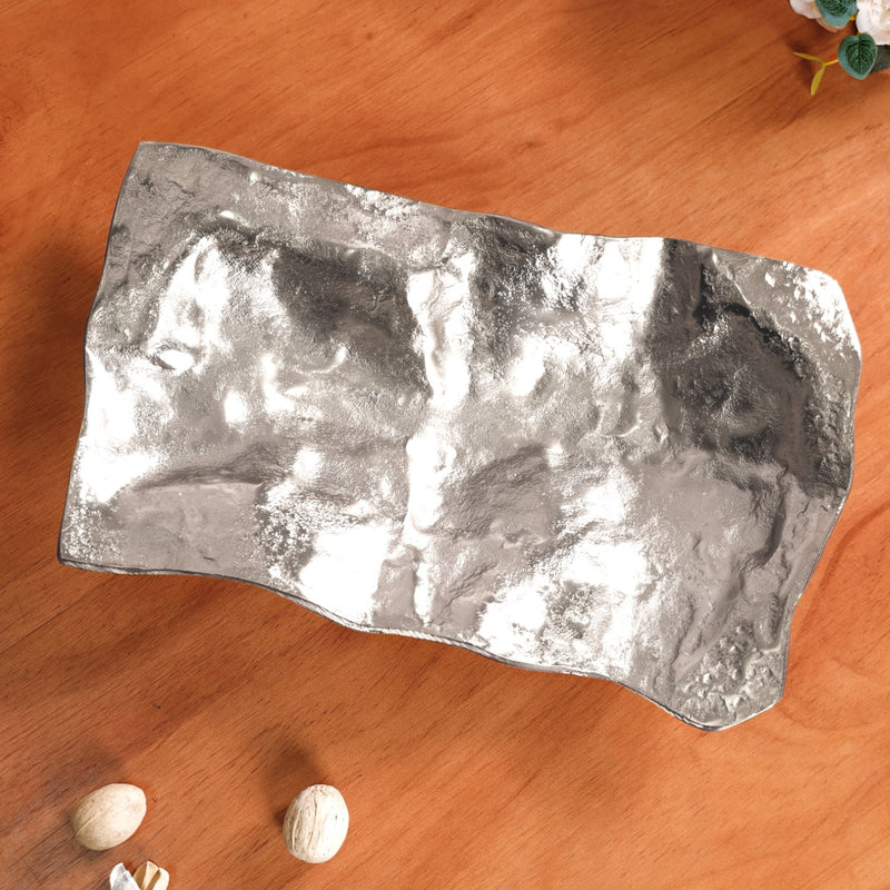 Stone Finish Antique Decorative Tray Silver