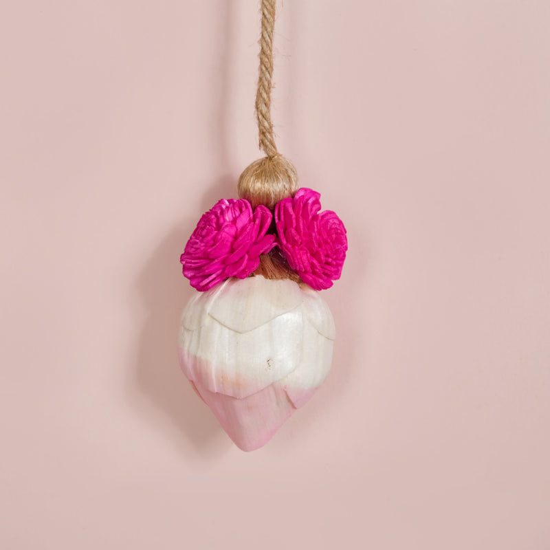 Vibrant Pink Floral Wall Hangings Set Of 15