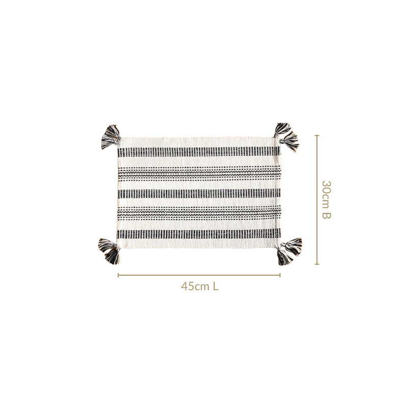 Monochrome Cotton Placemat Set Of 6